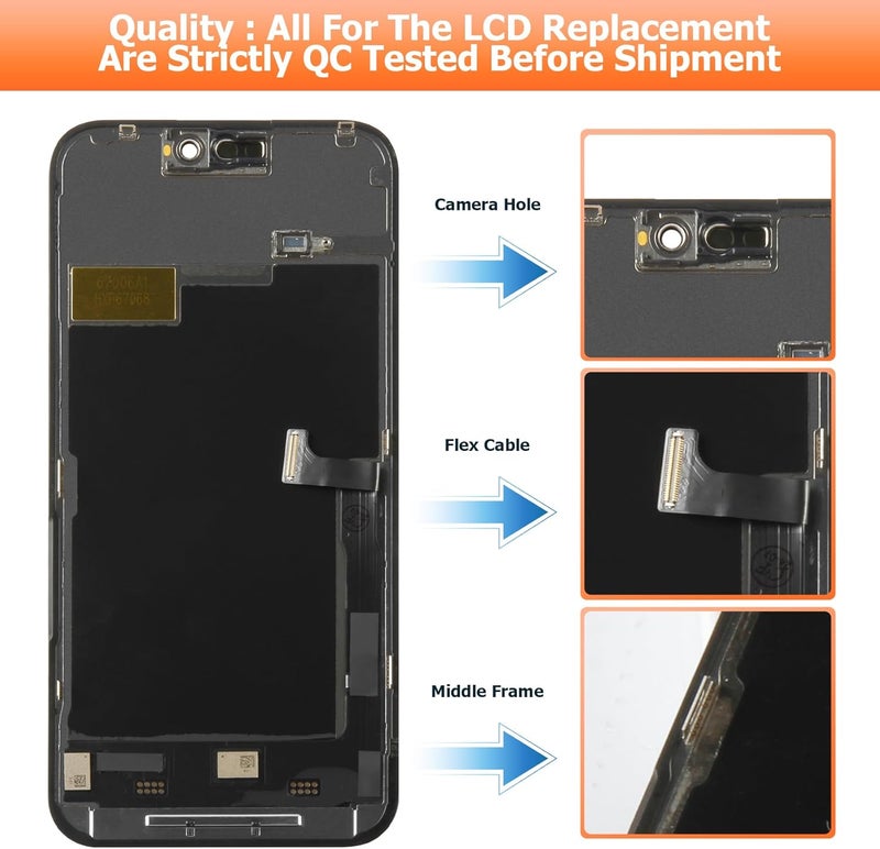 AGCUT TFT for iPhone 15 Pro Max Screen Replacement for iPhone 15 Pro Max LCD Display A2849, A3105, A3106, A3108 LCD Digitizer Touch Screen Assembly Repair Part with Protective Film+Tools - Image 3